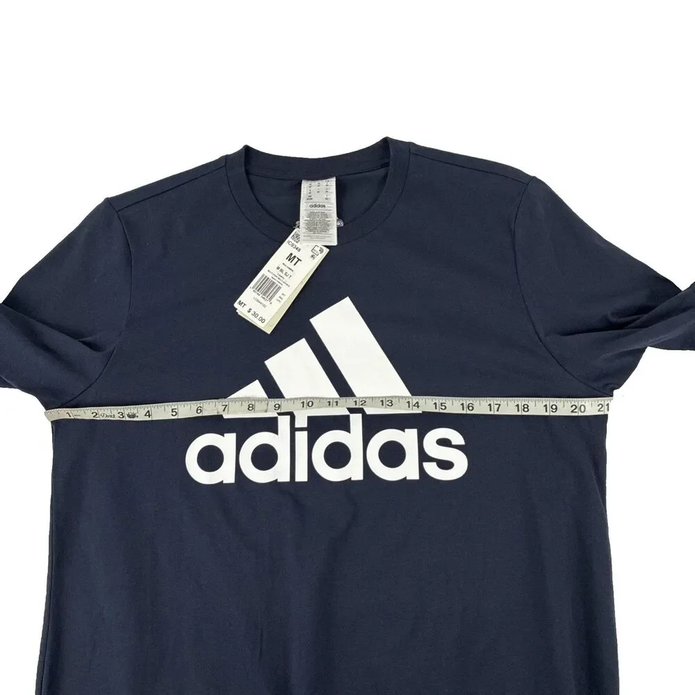 New adidas Mens Big & Tall Size Medium Tall MT T-Shirt Top Navy/White IC9348 NWT